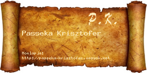 Passeka Krisztofer névjegykártya